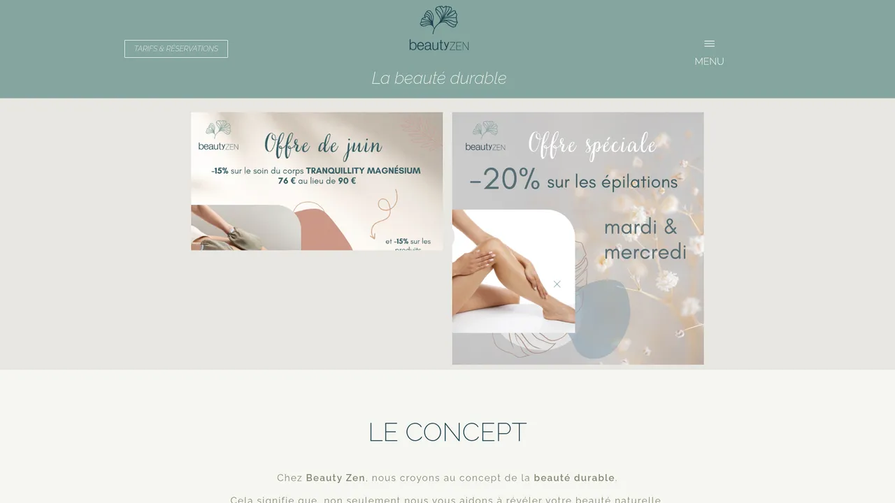 Aperçu du site Beauty Zen