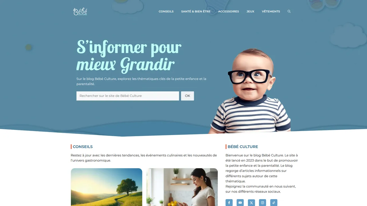Aperçu du site Bébé culture