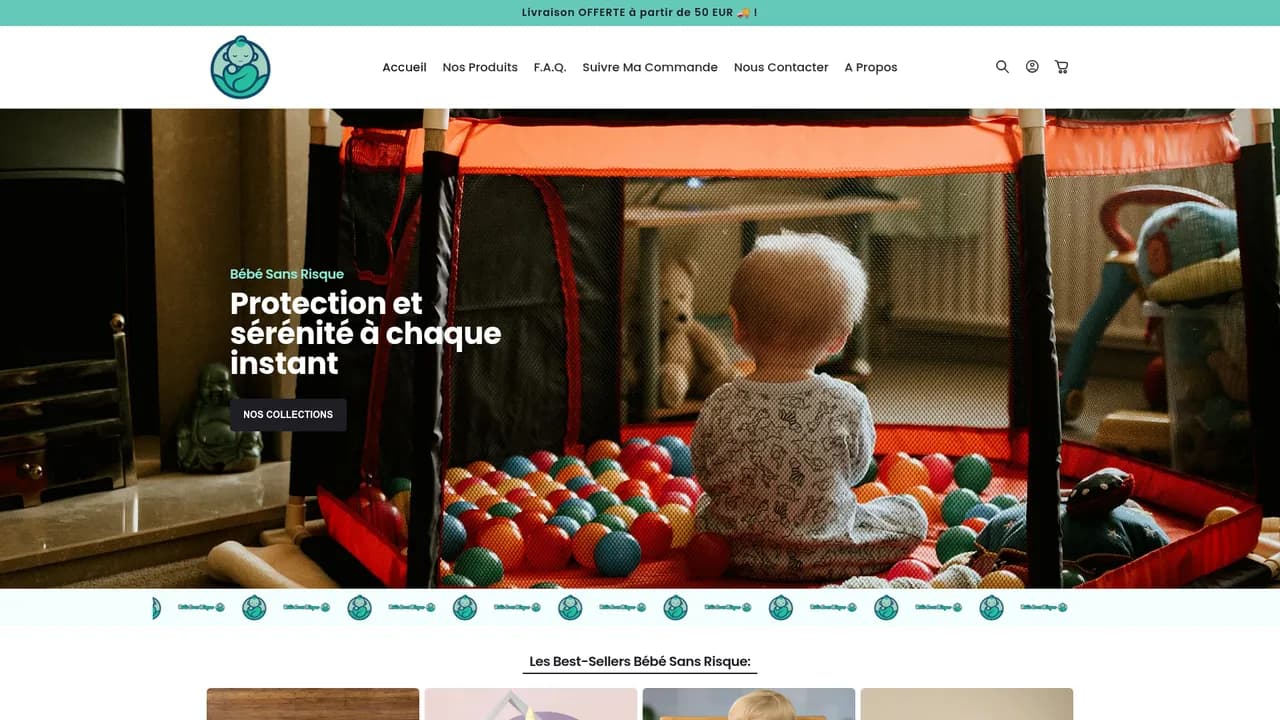 Aperçu du site Bébé Sans Risque