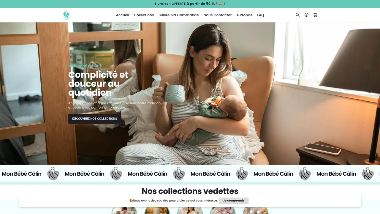 Screenshot de bebecalin.com