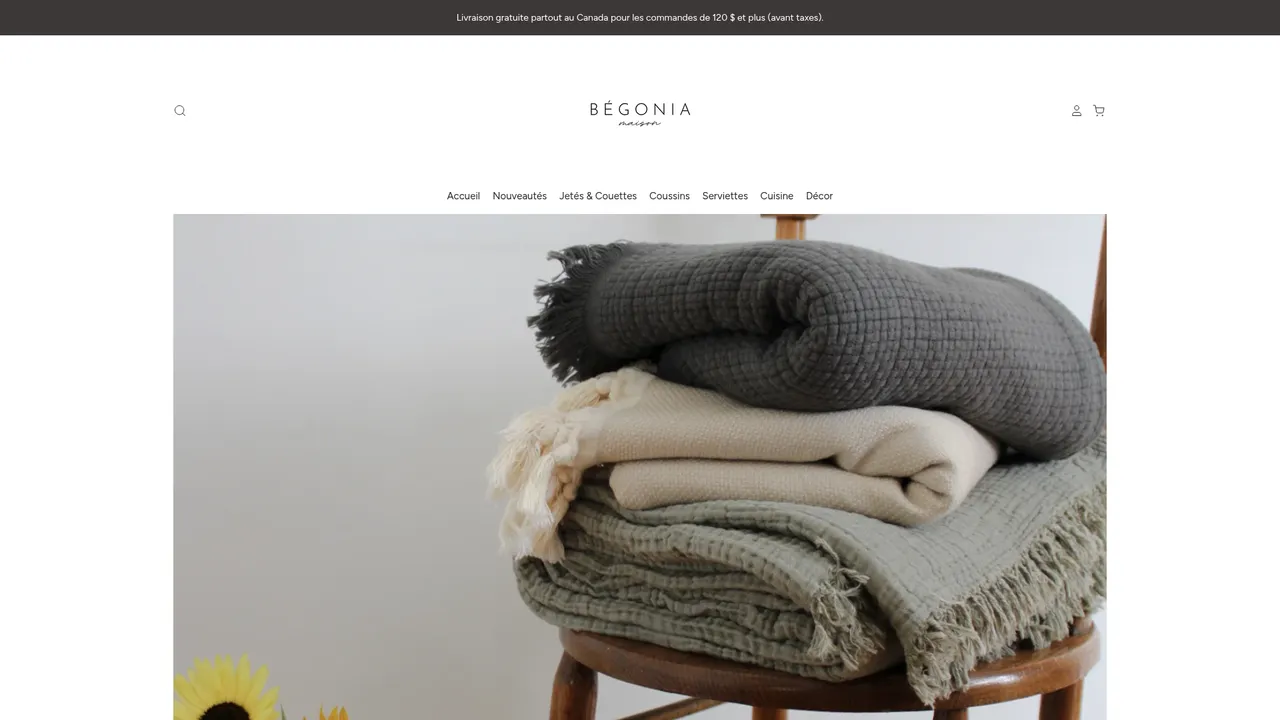 Screenshot de begoniamaison.com