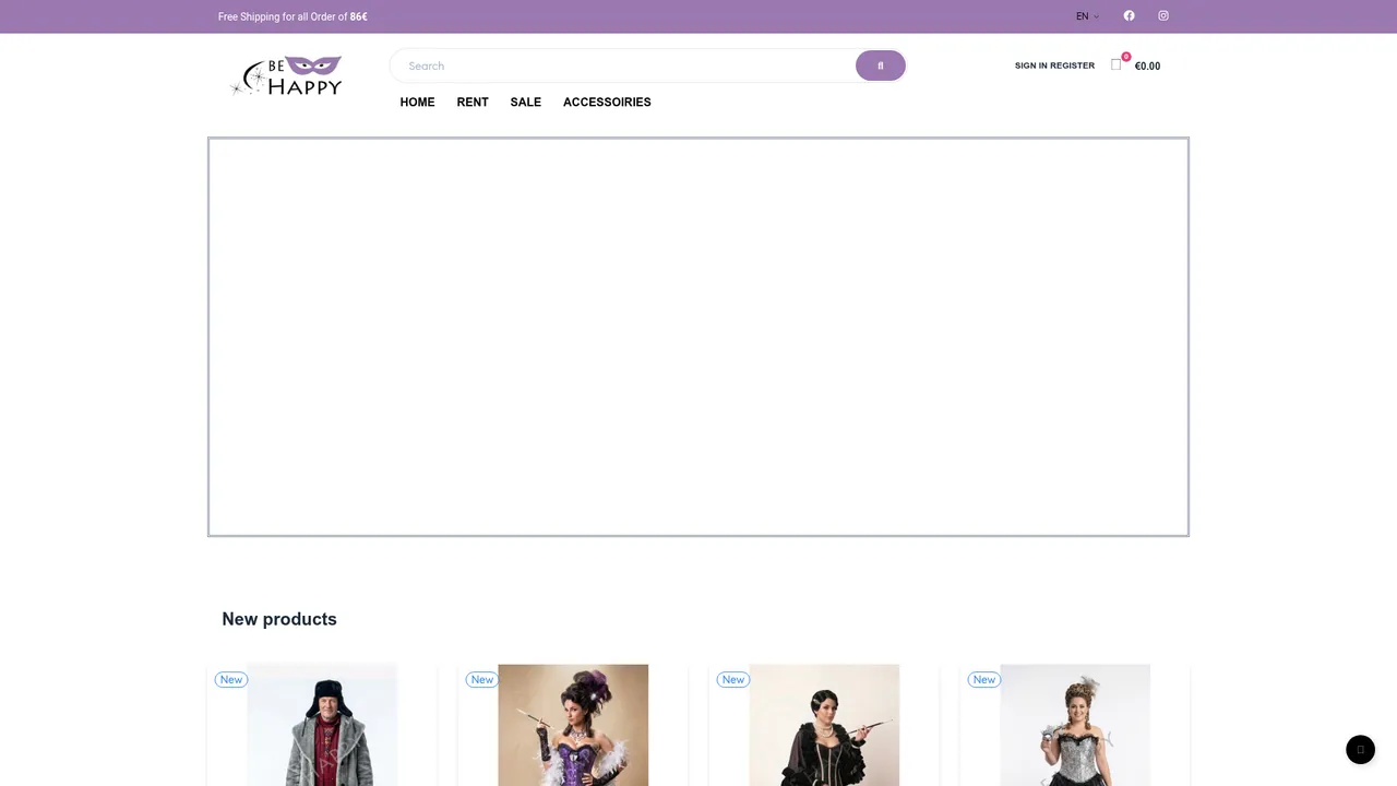 Aperçu du site behappystore.fr