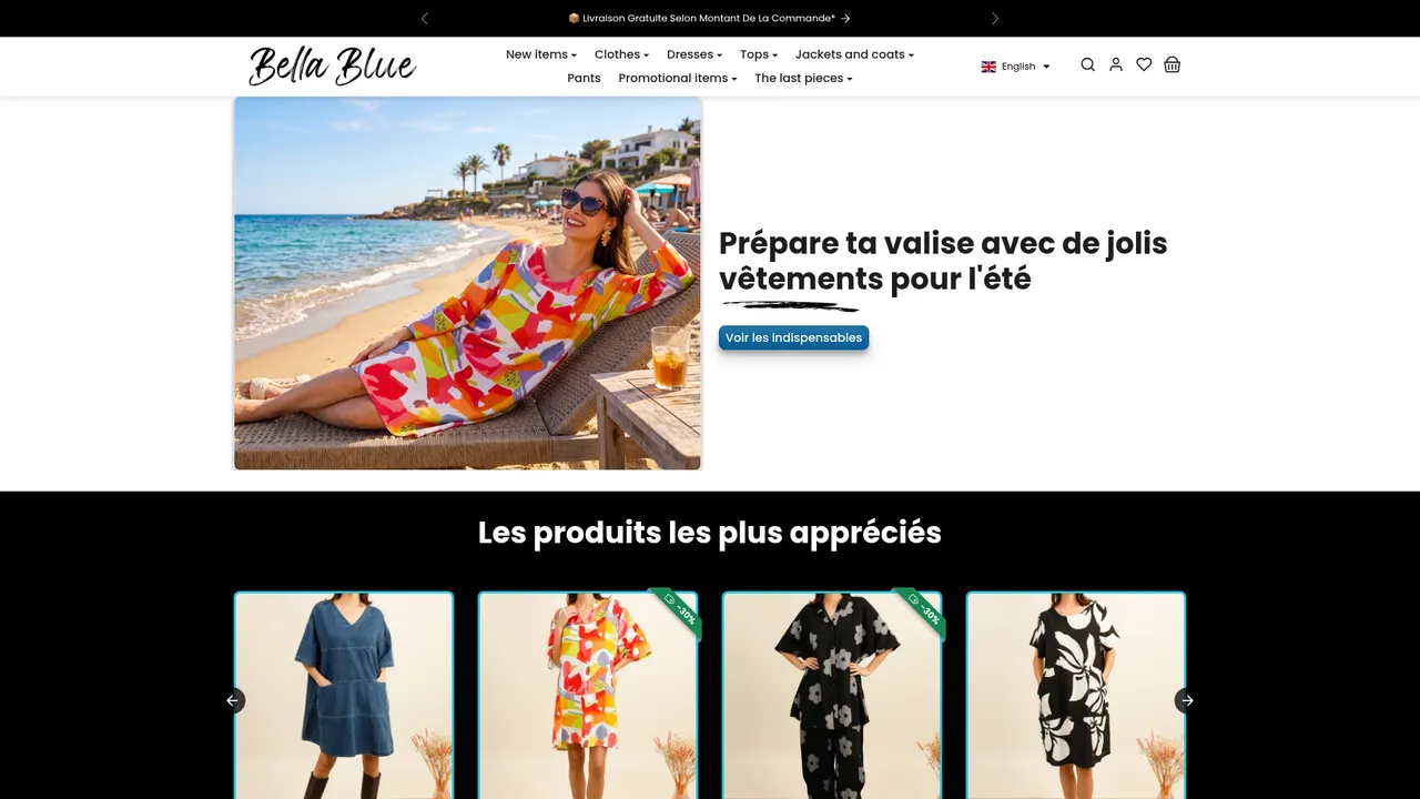 Screenshot de Bella Blue - Des vêtements grande taille pour vous mettre en valeur