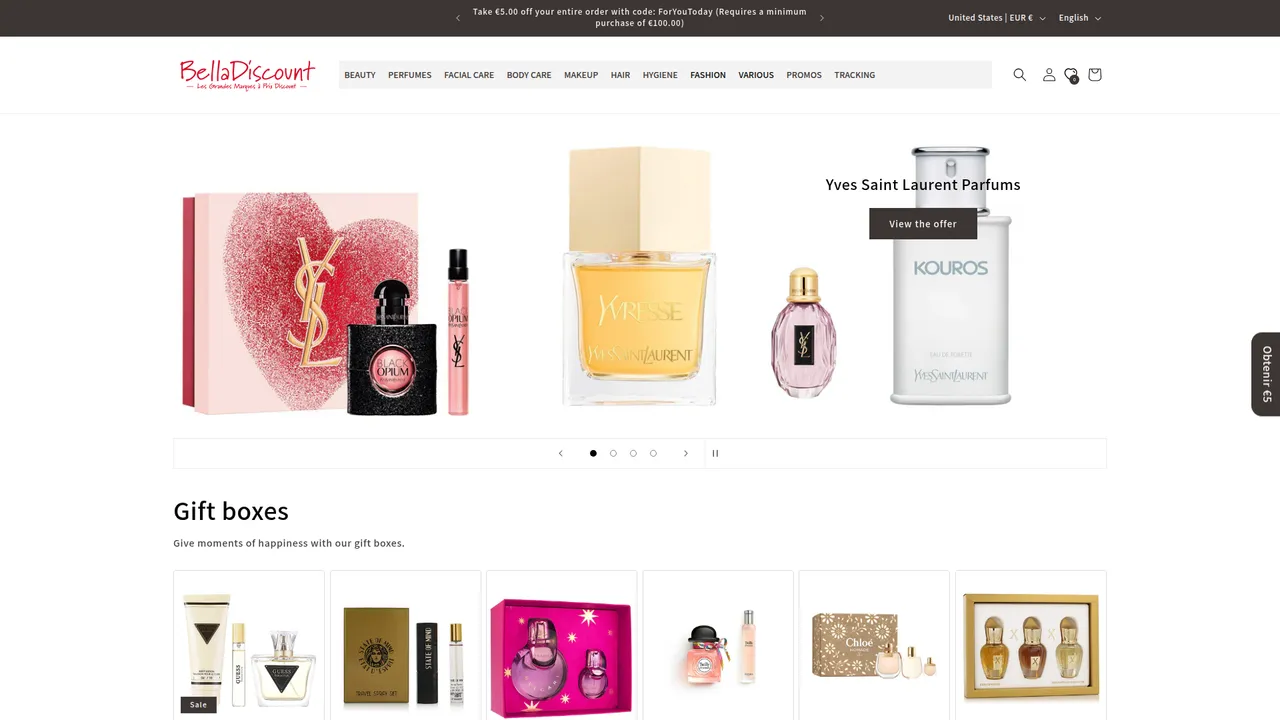 Screenshot de Belladiscount.fr