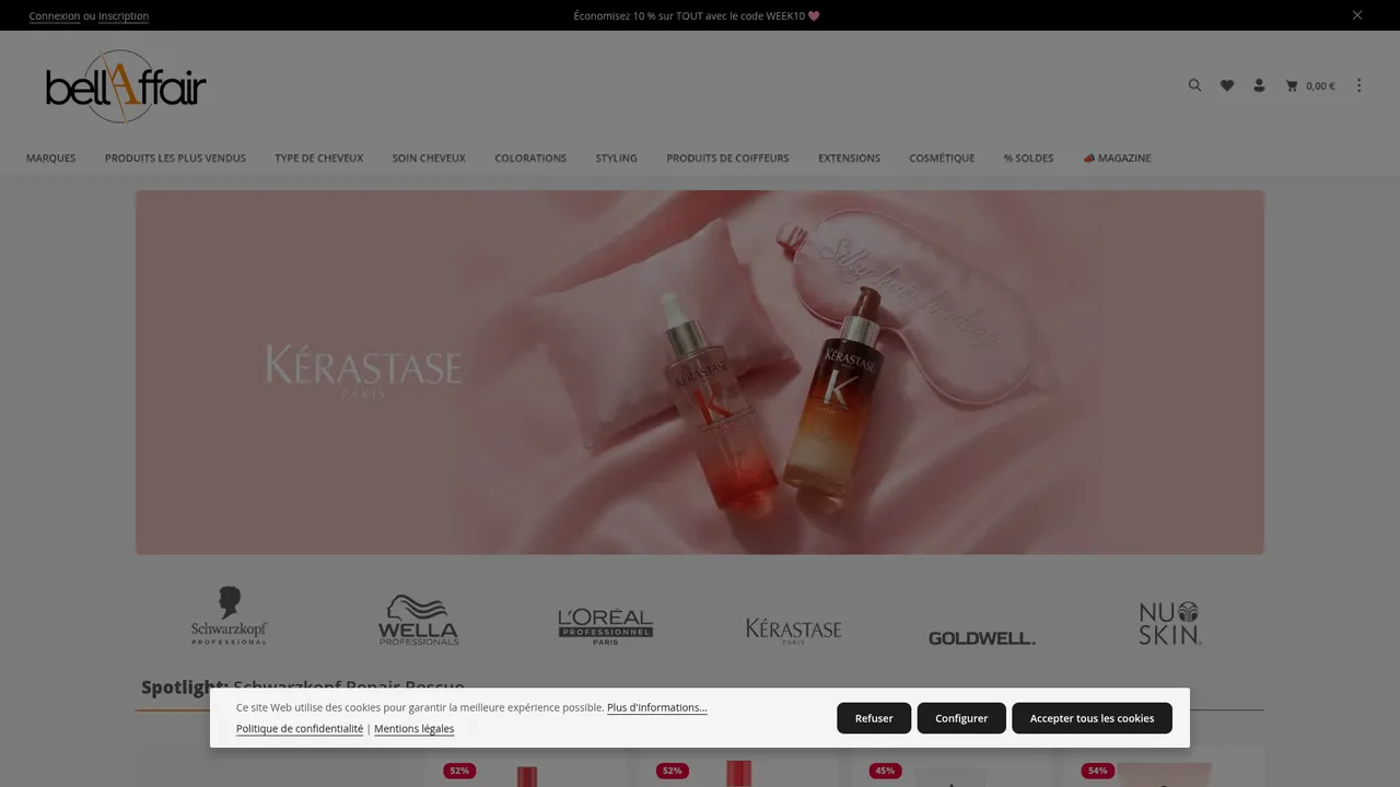 Aperçu du site BellAffair