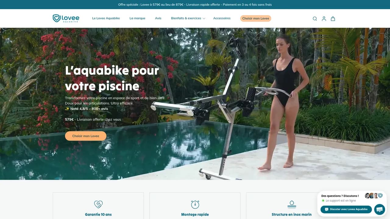 Screenshot de be.lovee-aquabike.com