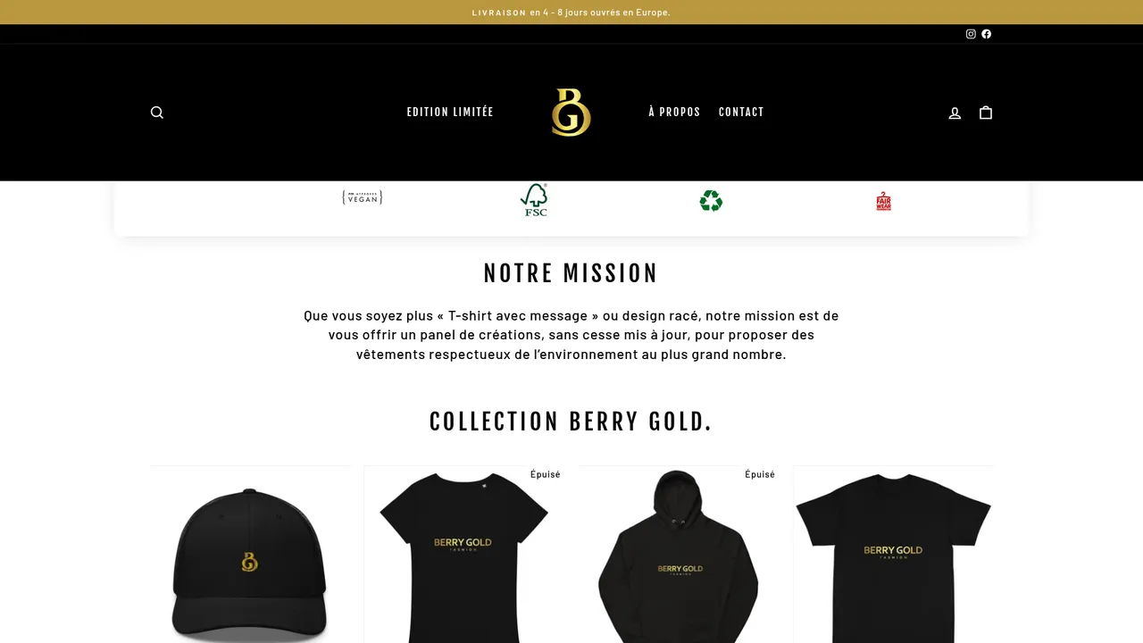 Aperçu du site Berry Gold Fashion