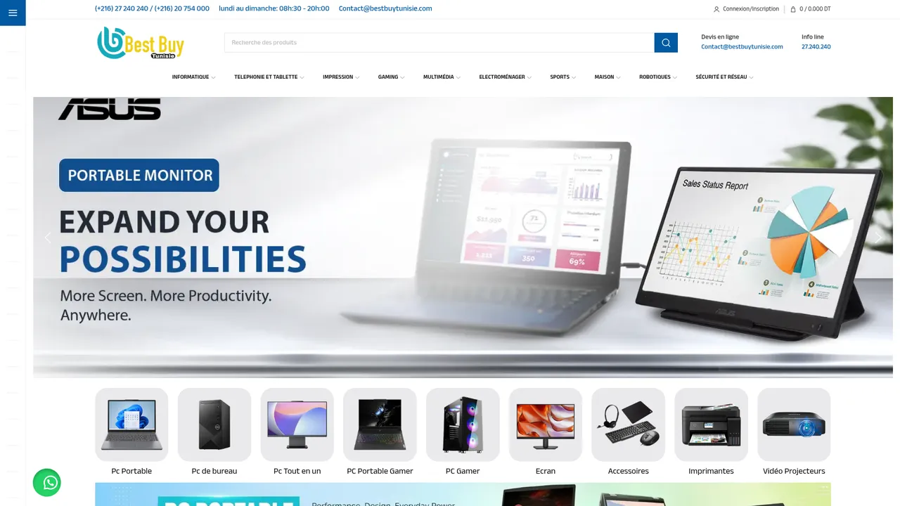 Aperçu du site Best buy Tunisie