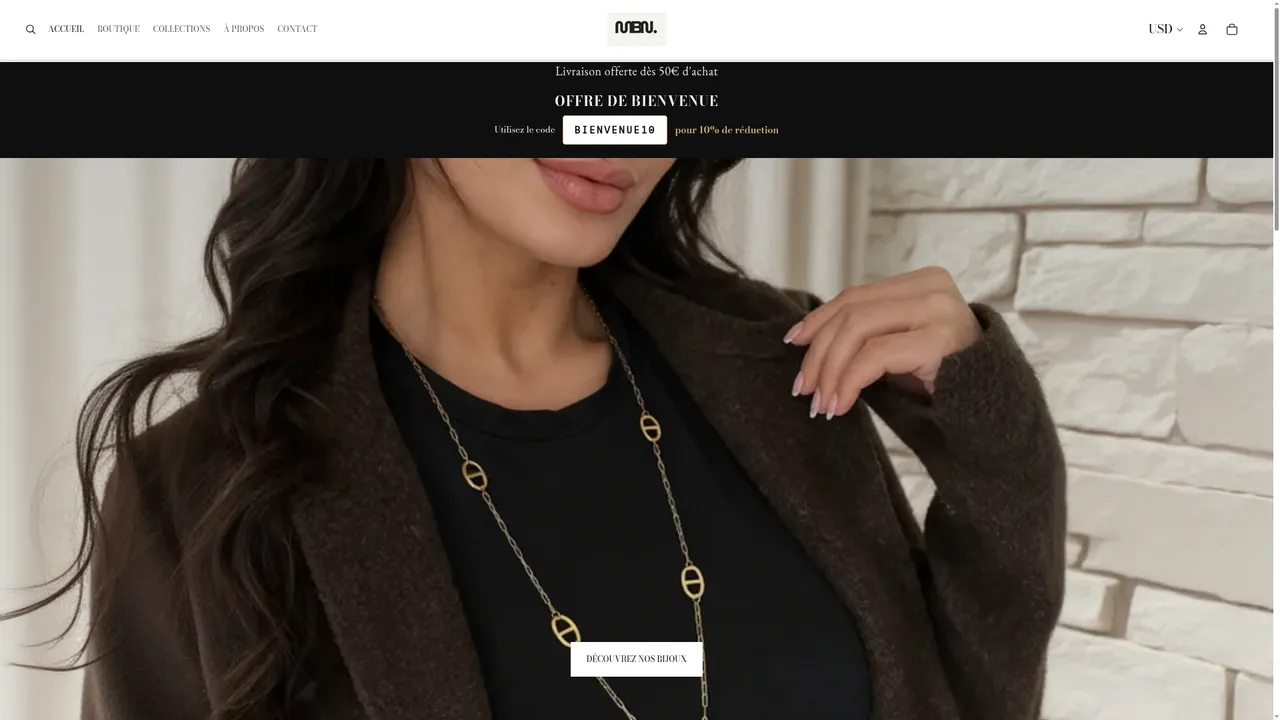 Aperçu du site Bijoux en acier inoxydable – Colliers, Bracelets & Bagues chic