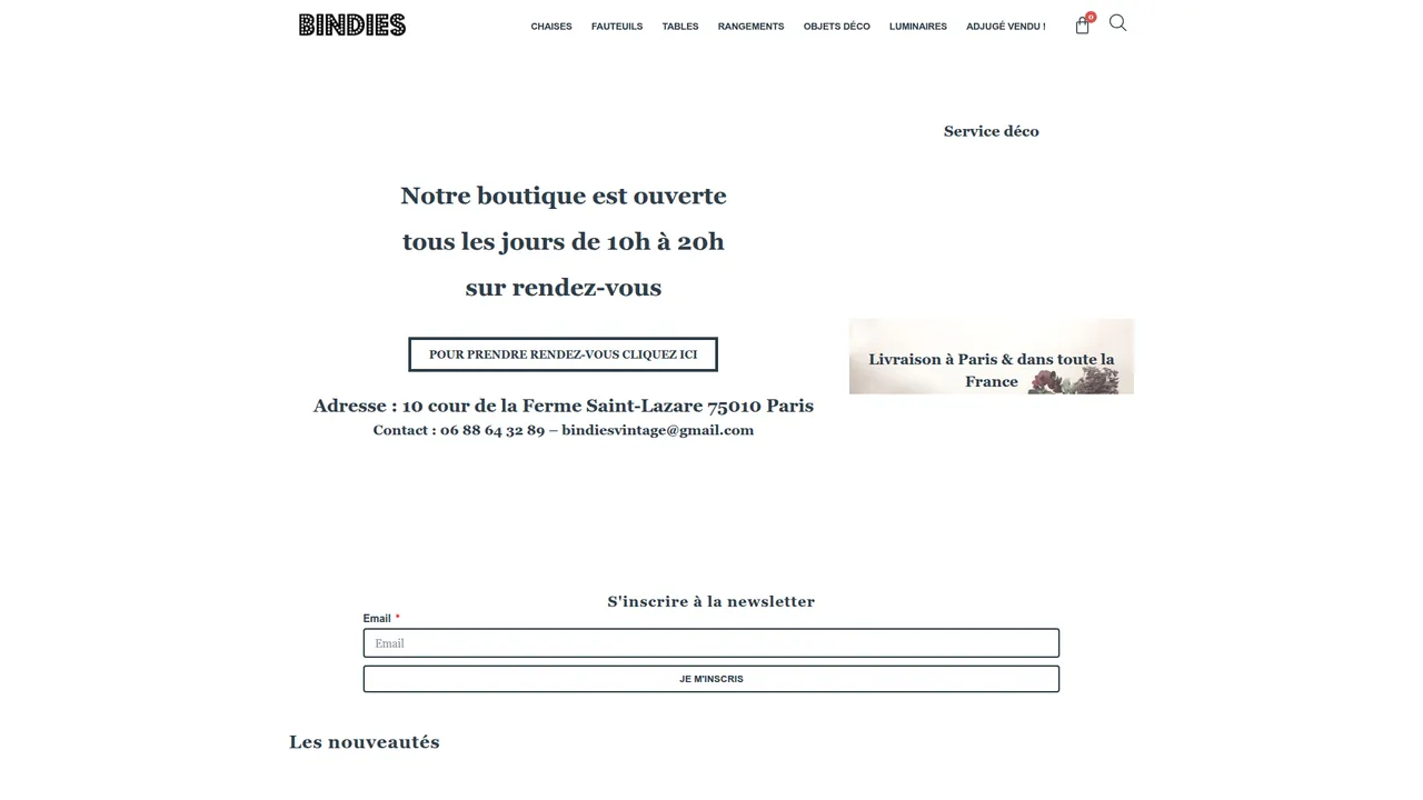 Aperçu du site Bindies