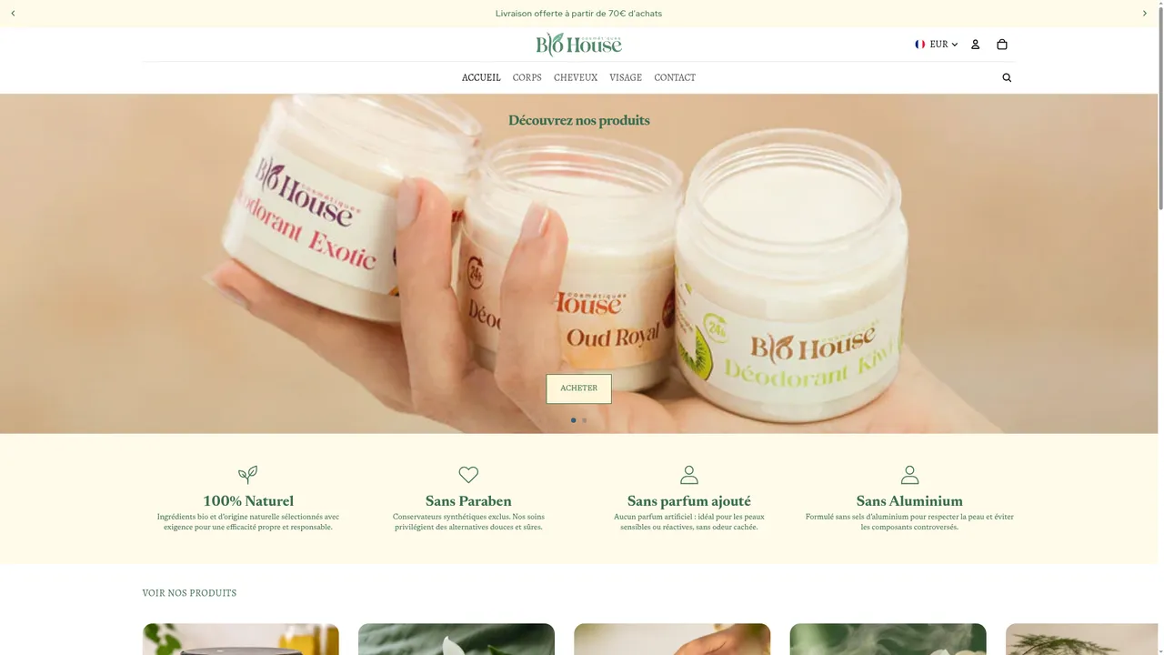 Screenshot de BioHouse-cosmétiques