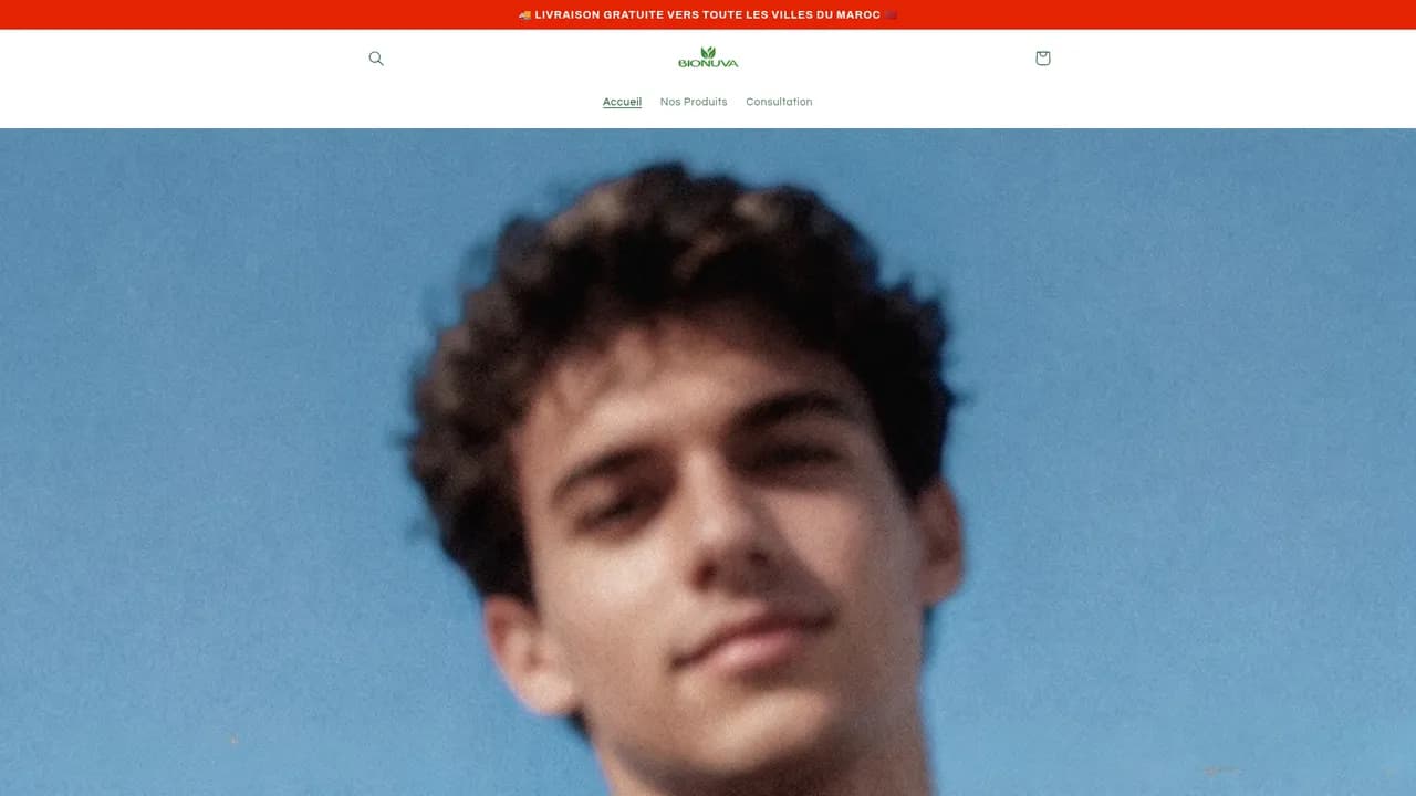 Screenshot de Bionuva - marque Marocaine de compléments alimentaires