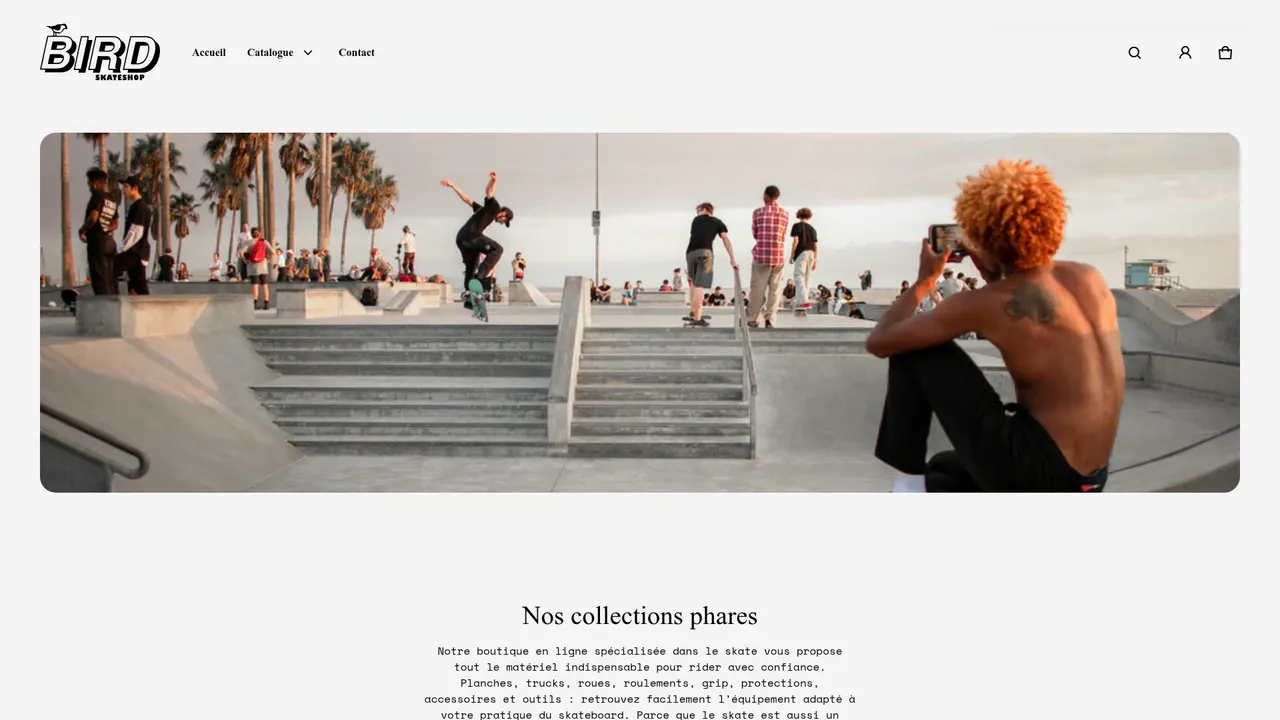 Screenshot de Bird Skateshop | Skateboards, Accessoire & Streetwear