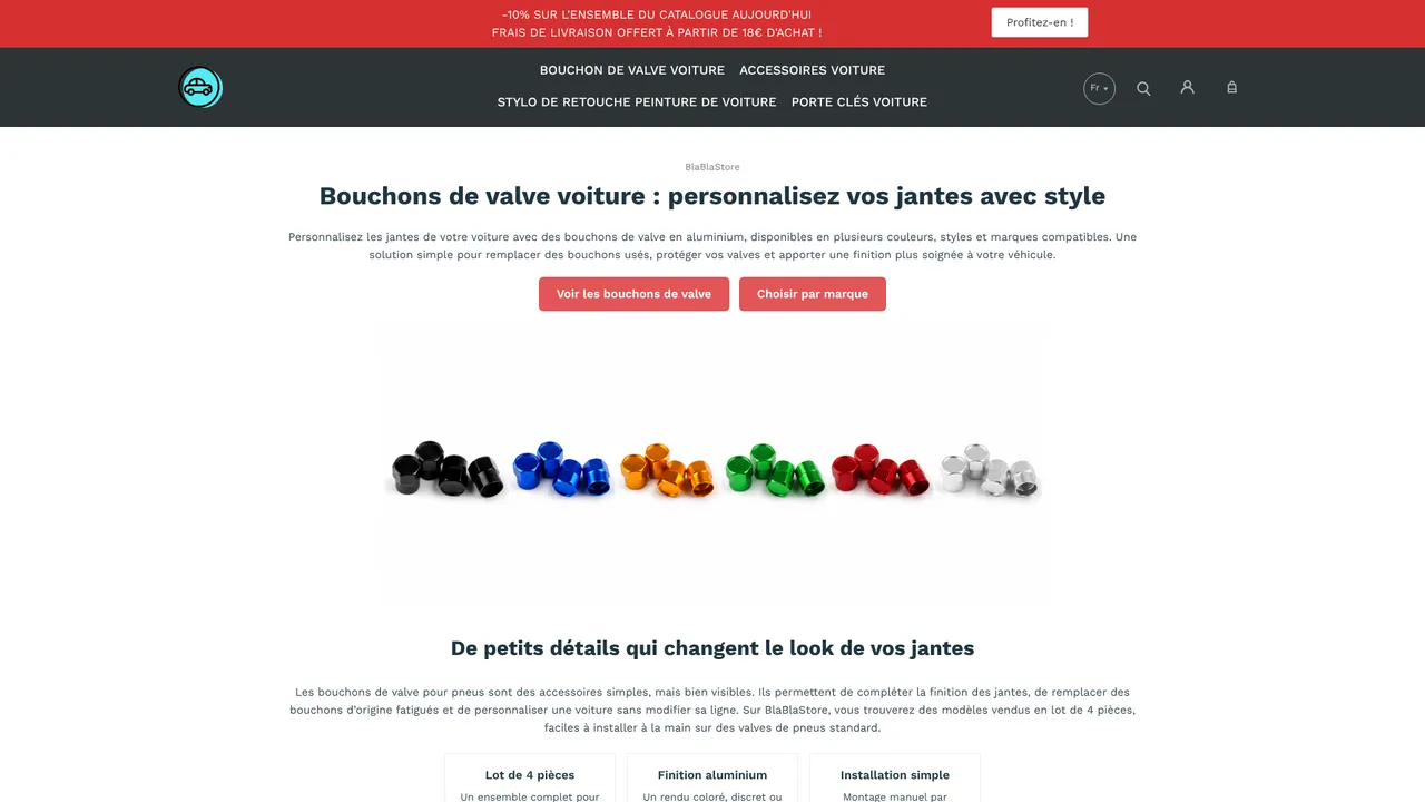 Aperçu du site blablastore