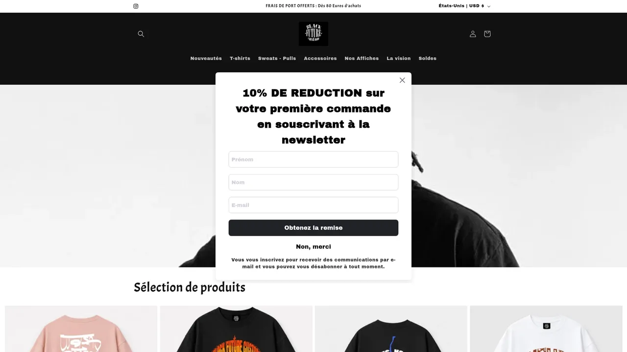 Screenshot de blackfuturecustom.com