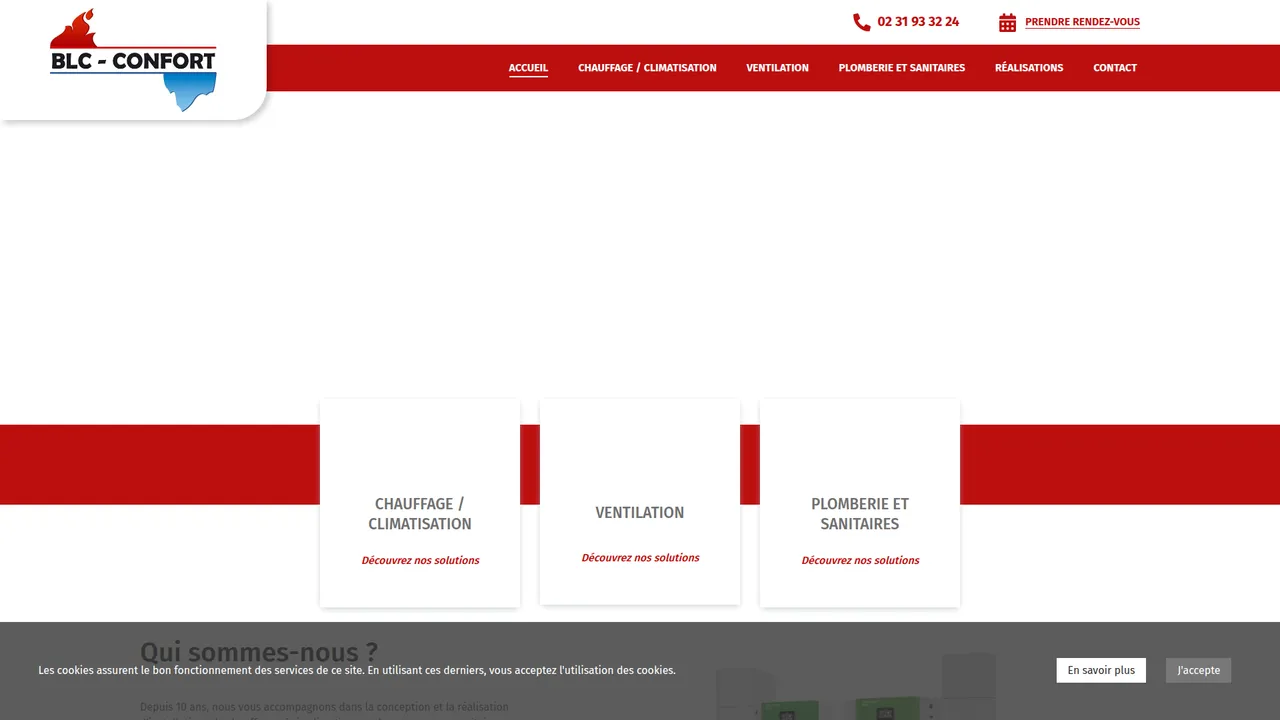 Screenshot de BLC Confort - entreprise de chauffage à Caen