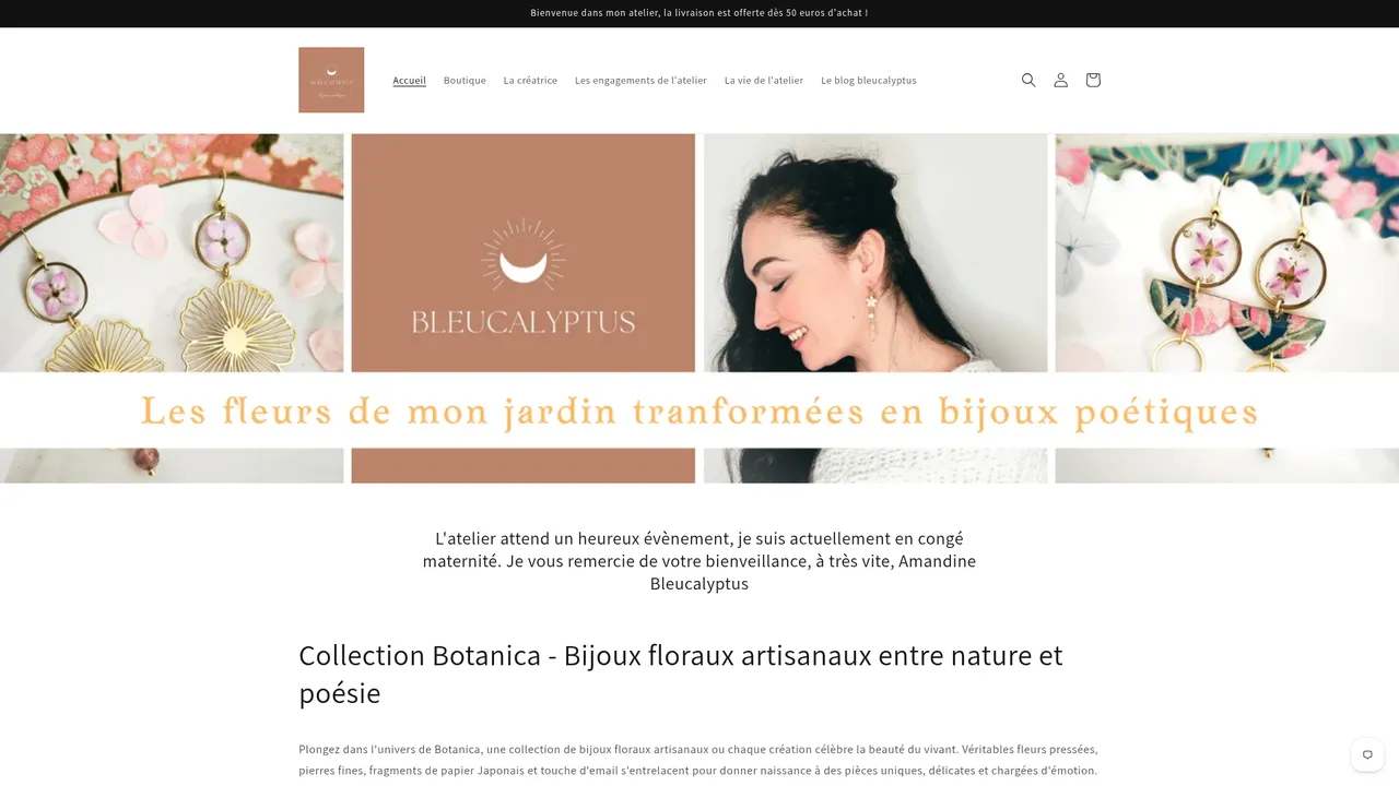 Screenshot de bleucalyptus.shop