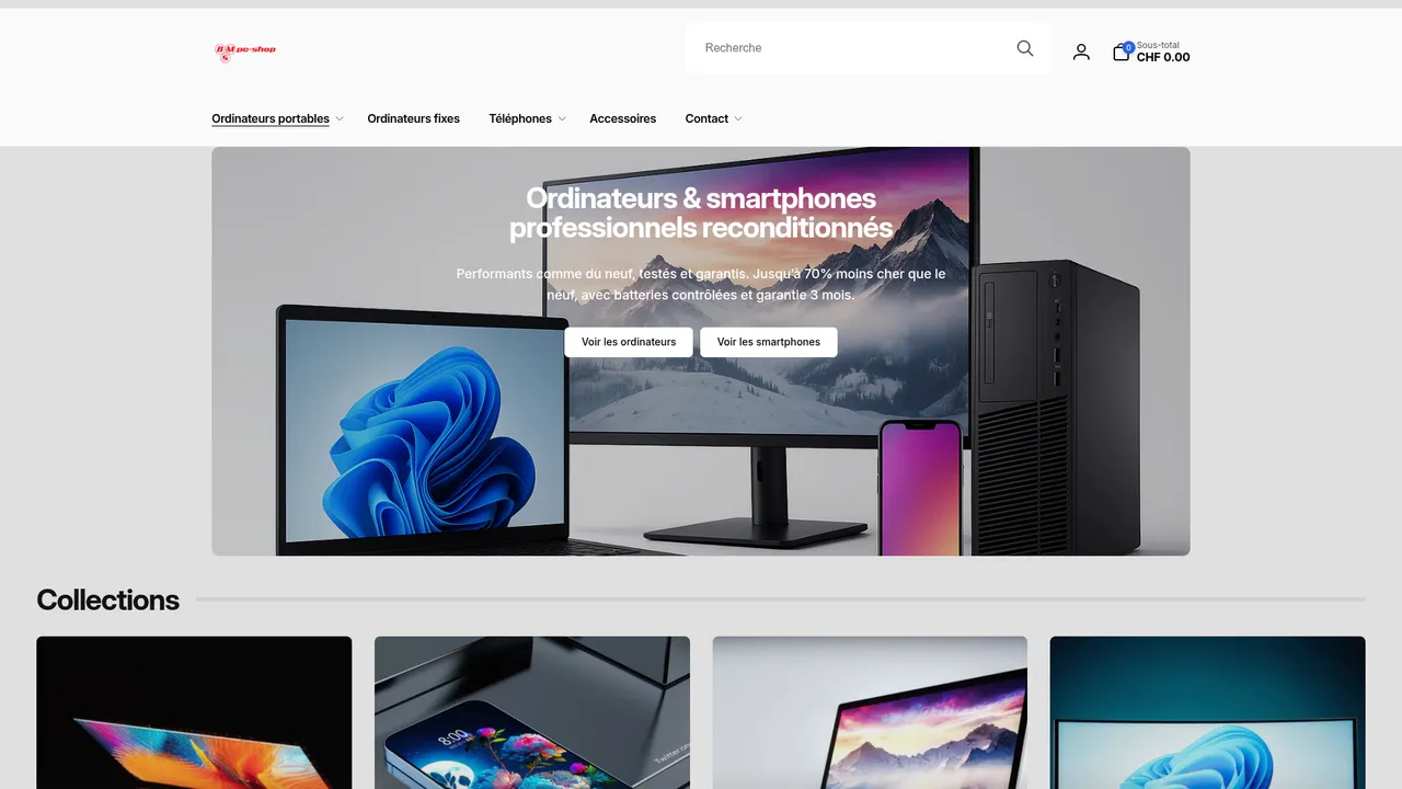 Aperçu du site BMS PC SHOP SARL