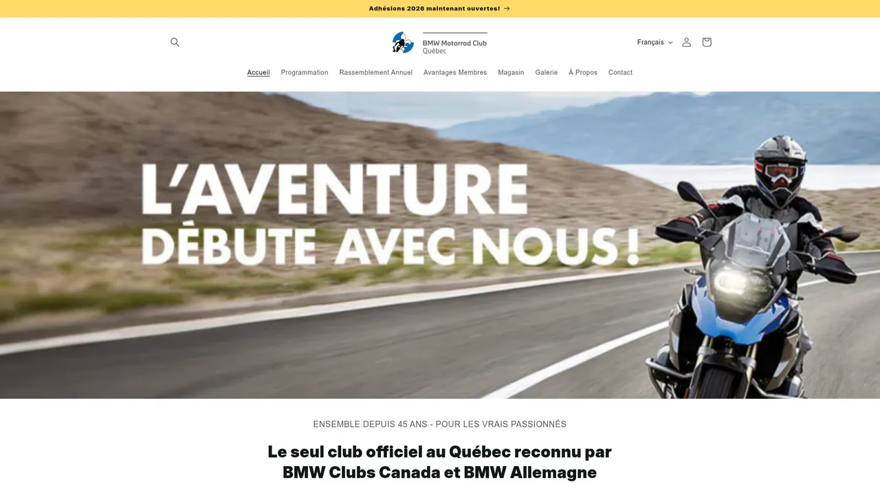 Screenshot de BMW Motorrad Club Québec inc.