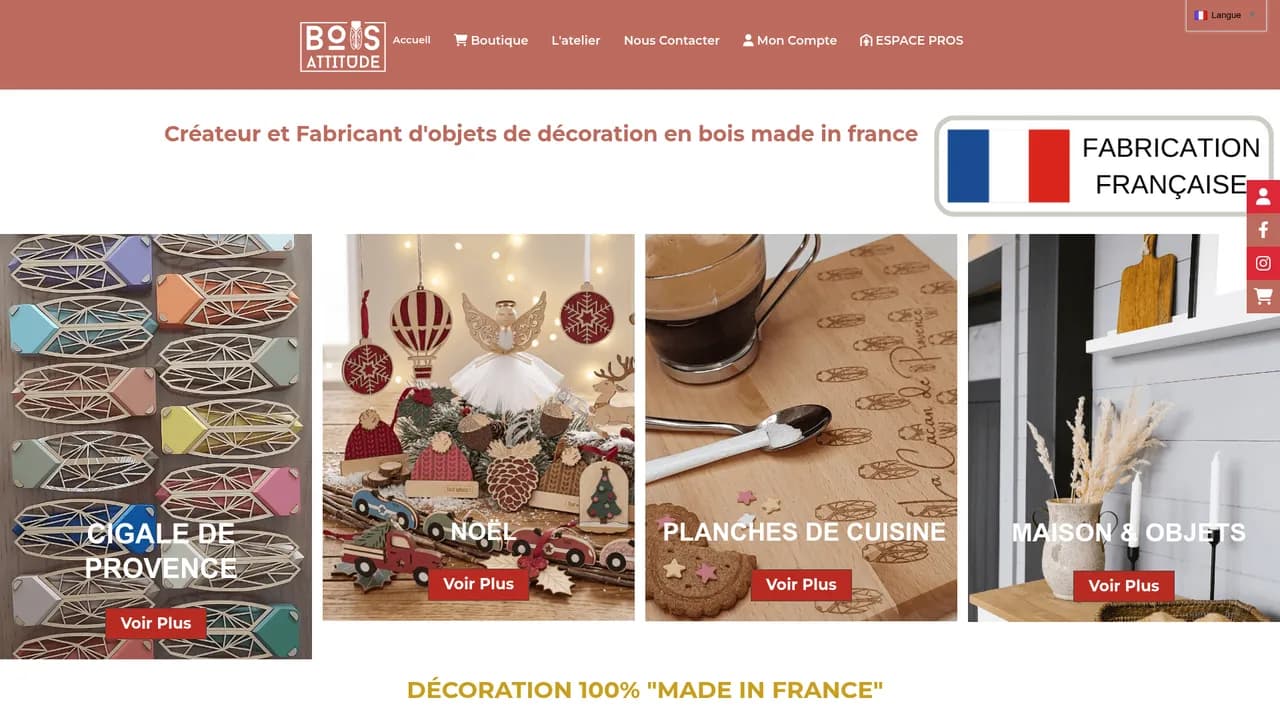 Aperçu du site Bois Attitude