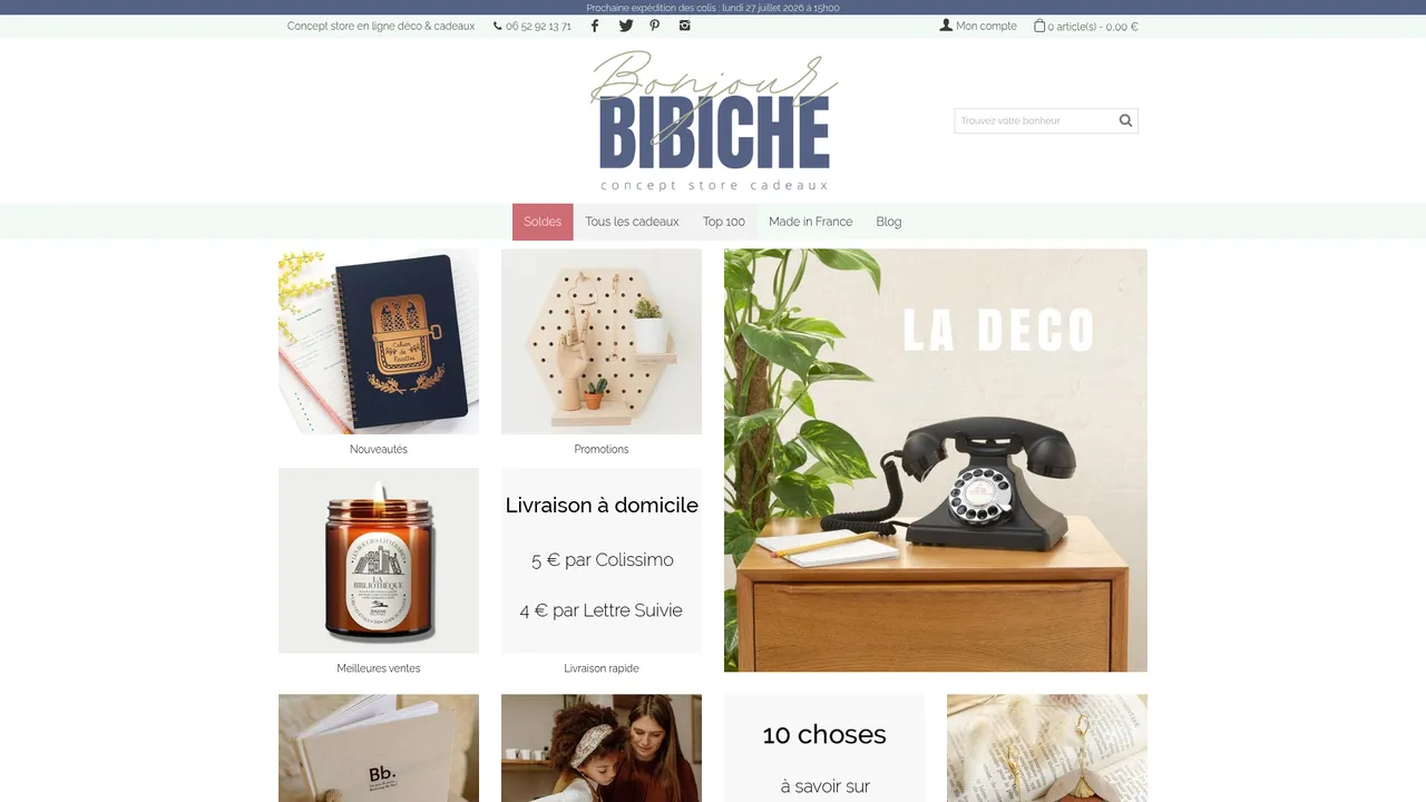 Aperçu du site Bonjour Bibiche