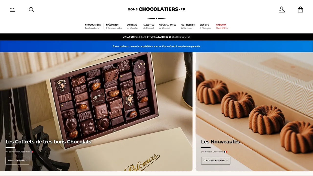 Aperçu du site BonsChocolatiers.com
