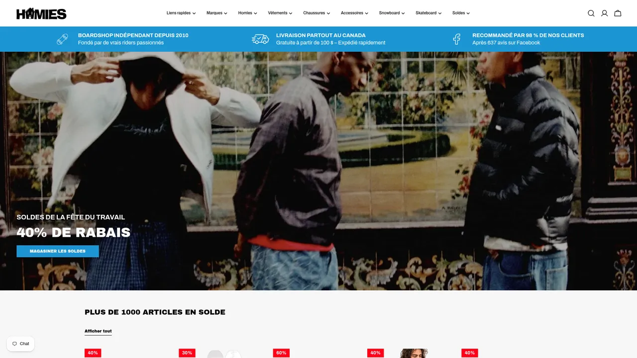 Screenshot de Boutique Homies
