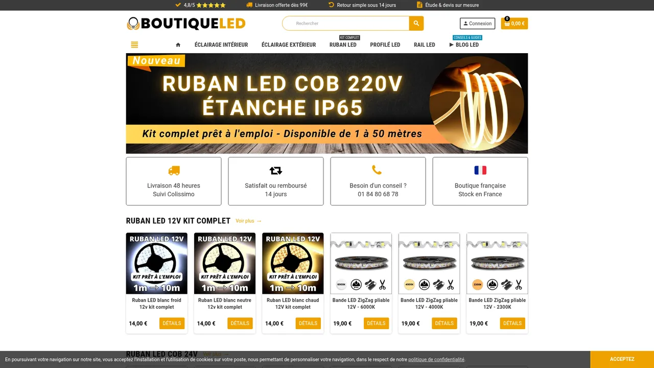 Aperçu du site Boutique LED