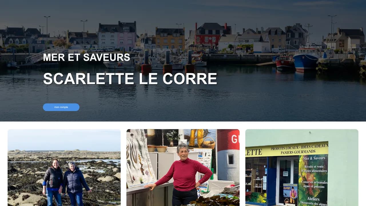 Aperçu du site La boutique des produits aux algues de Scarlette le Corre