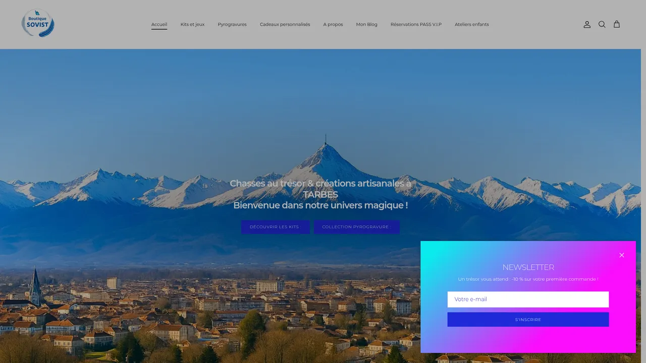 Aperçu du site BOUTIQUE SOVIST