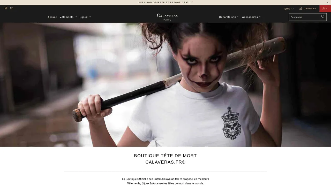 Aperçu du site Boutique Tête de Mort Gothique