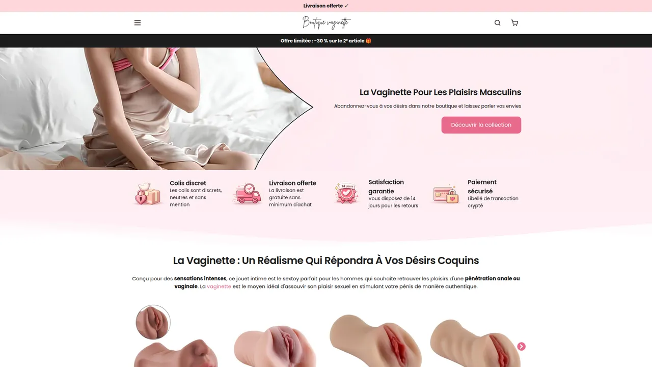 Aperçu du site Boutique-Vaginette