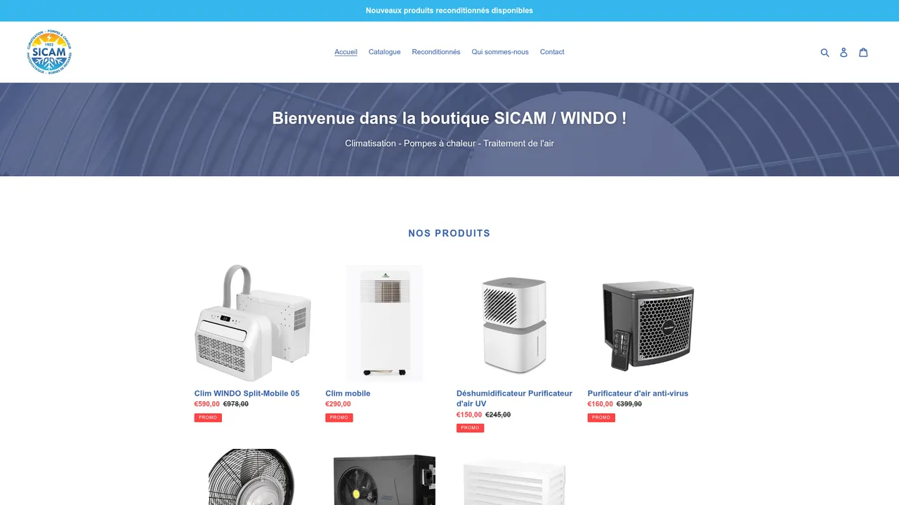 Screenshot de boutique-windo.fr