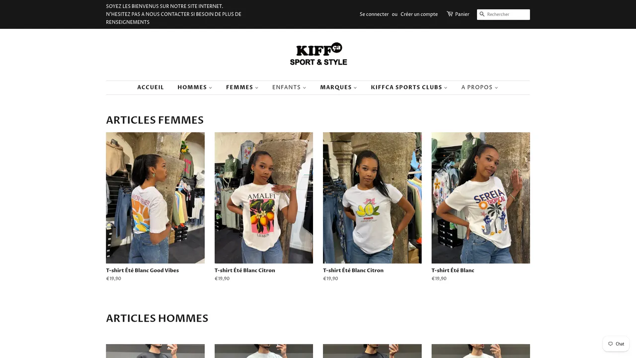 Aperçu du site boutiquekiffca.com
