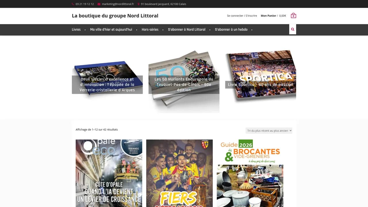 Aperçu du site boutique.nordlittoral.fr