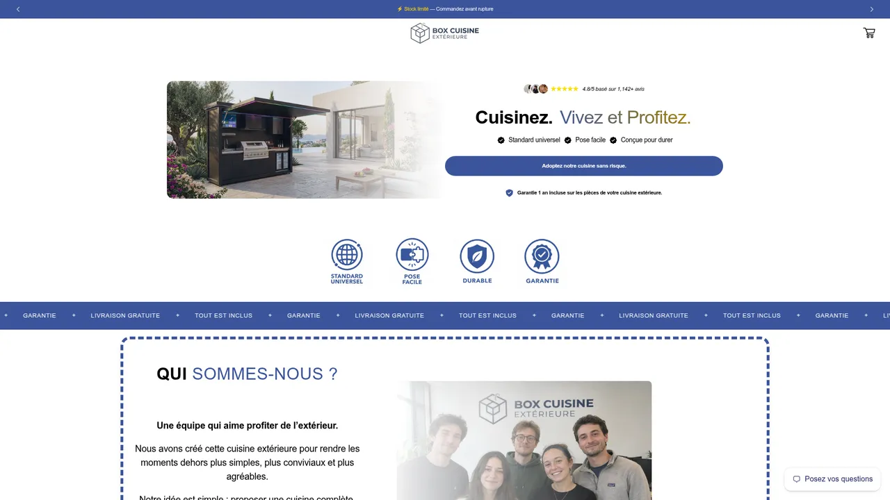 Aperçu du site Box Cuisine Extérieur