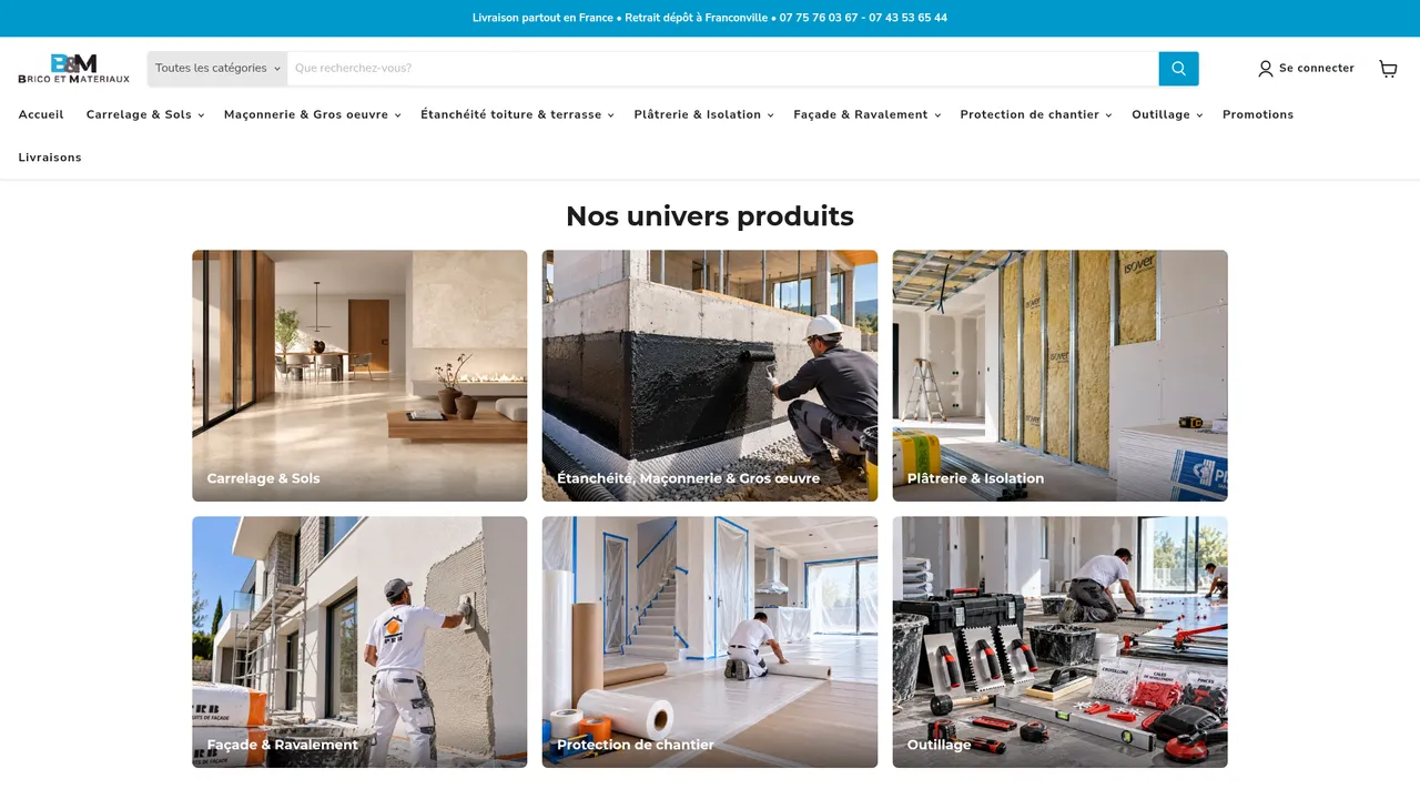 Screenshot de brico-et-materiaux.com