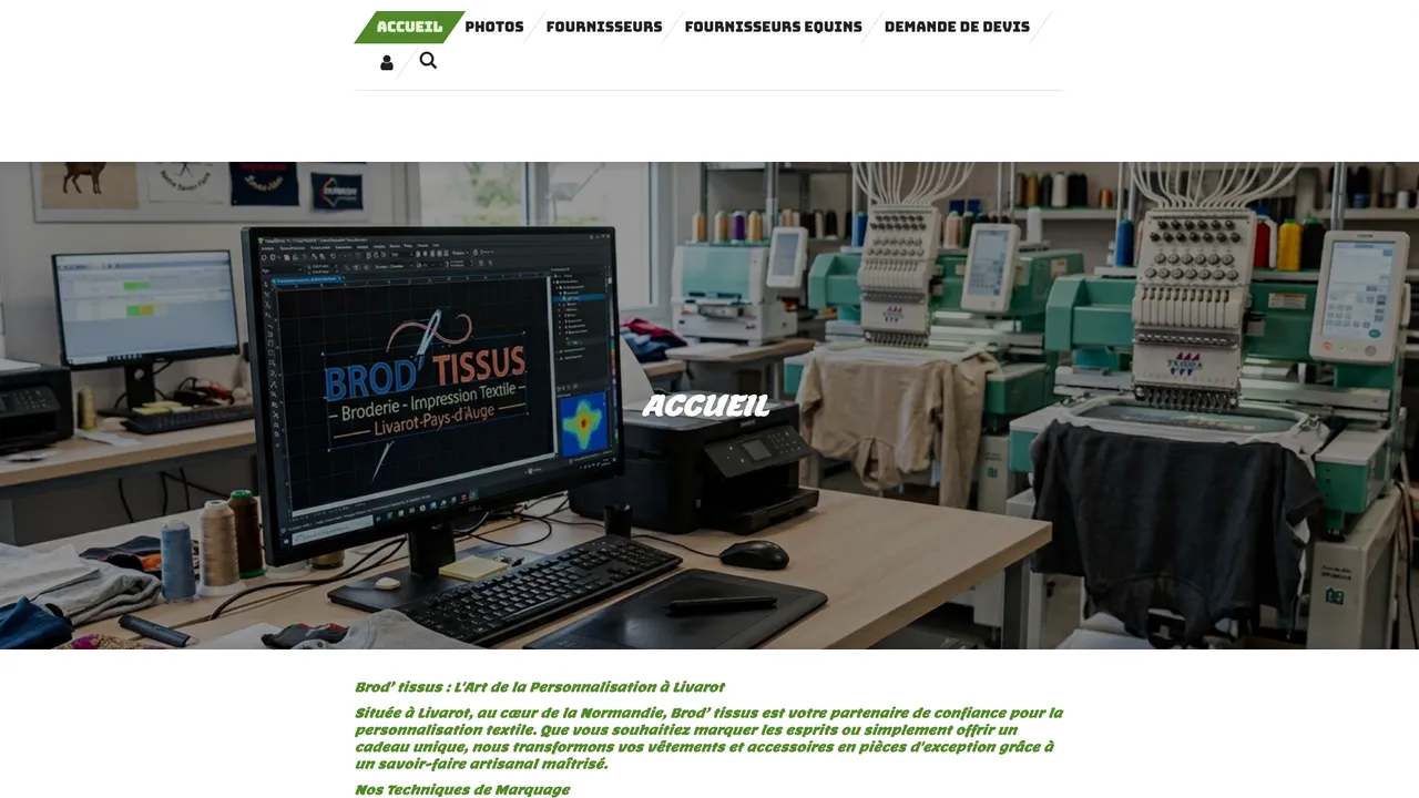 Aperçu du site Brod'Tissus