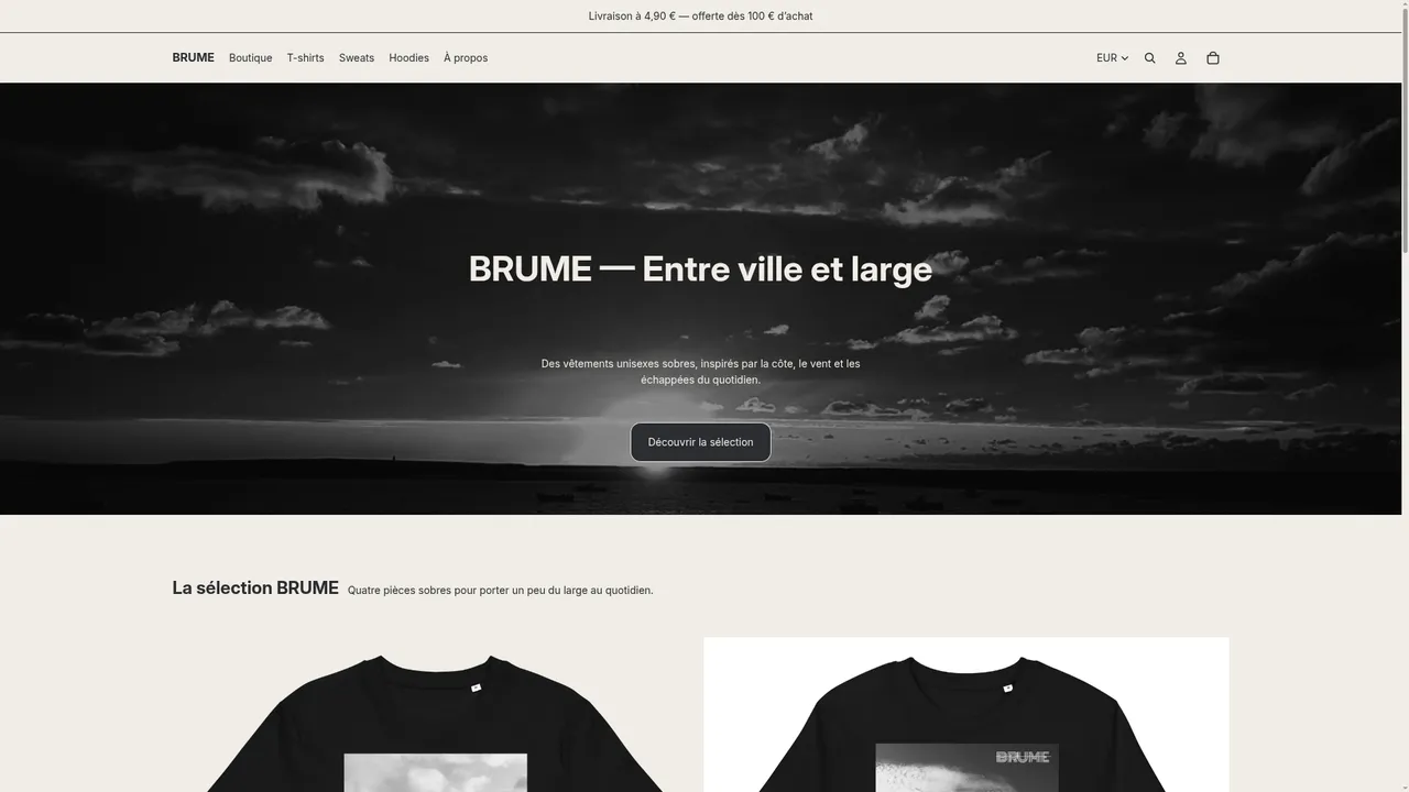 Screenshot de brume-shop.fr