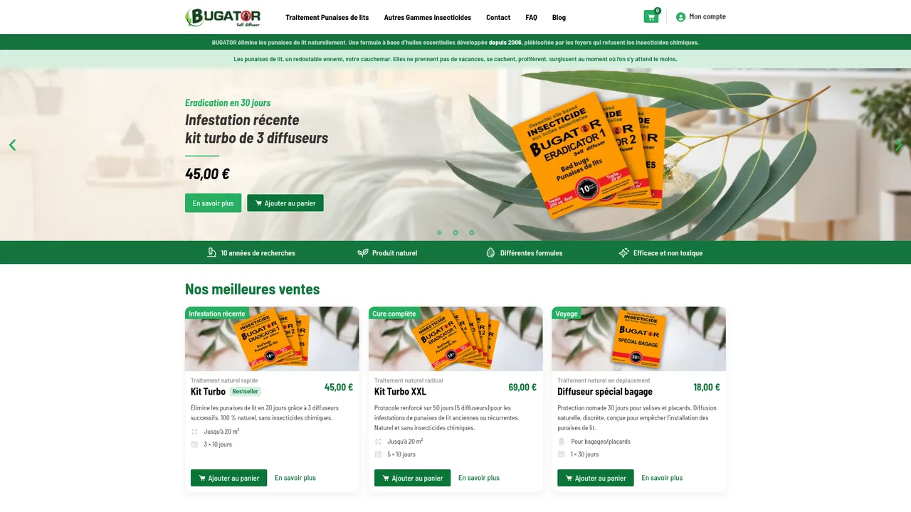 Aperçu du site Bugator