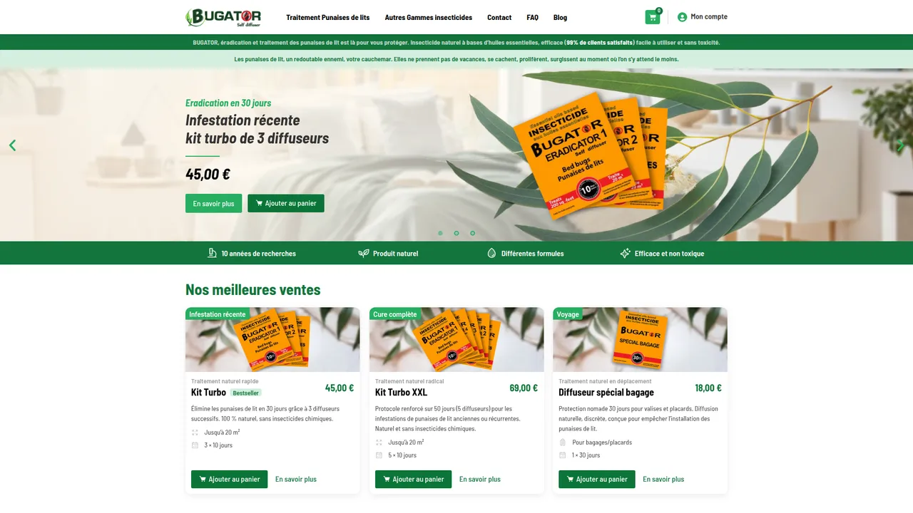 Aperçu du site Bugator