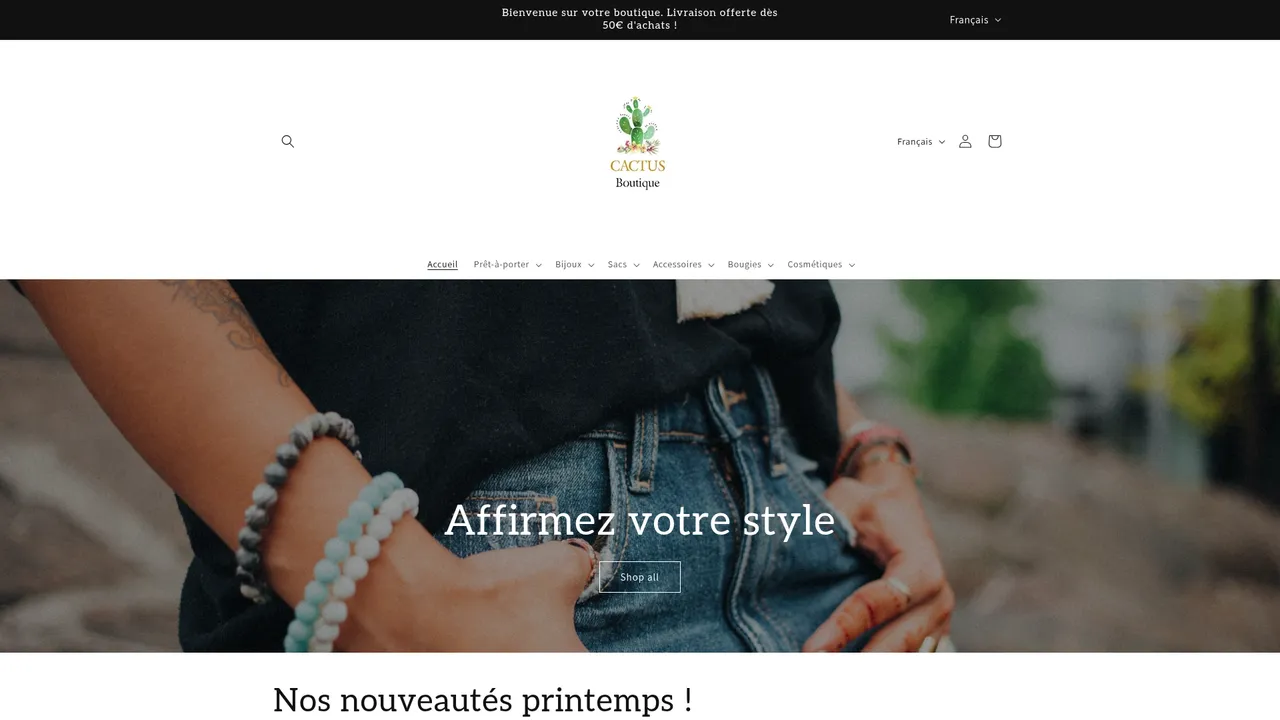 Screenshot de Cactus Boutique -Vêtements Femme, Bijoux, Cosmétiques au Lait d'Ânesse