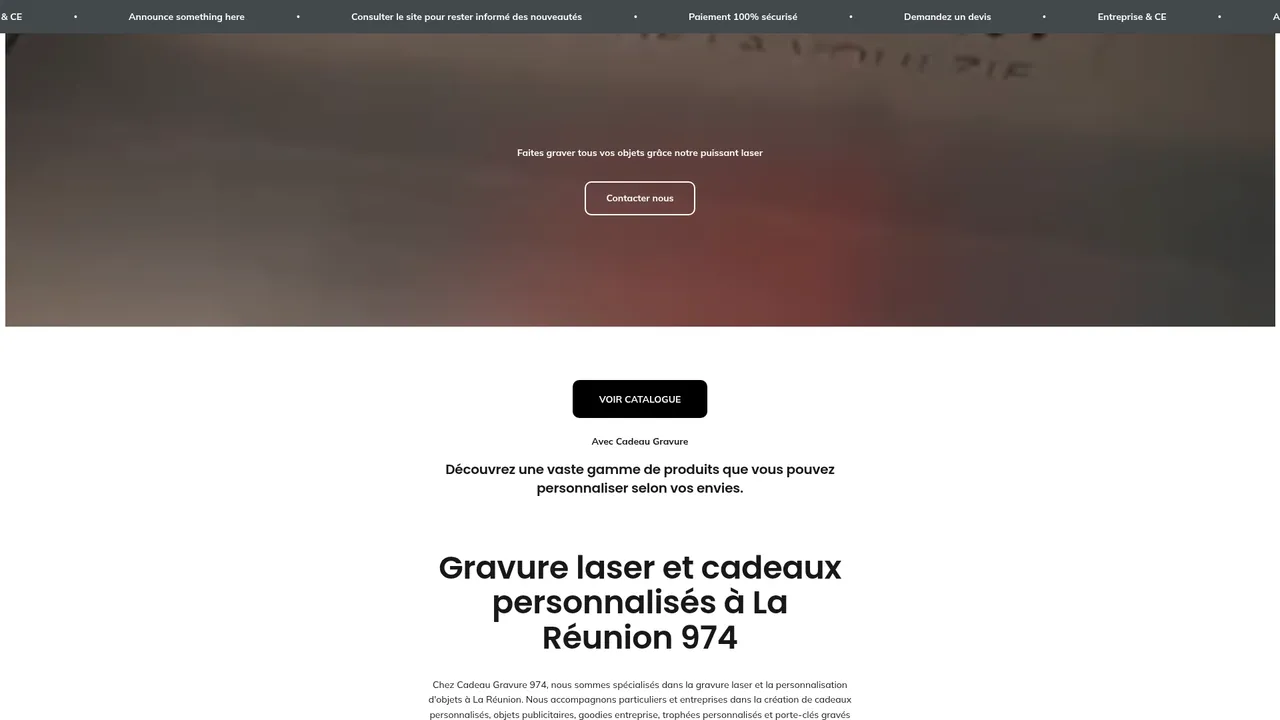 Aperçu du site Cadeau Gravure
