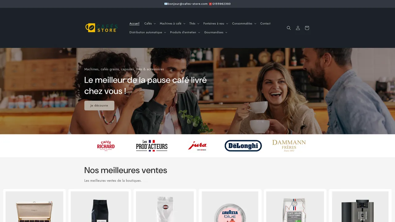 Screenshot de Cafés Store
