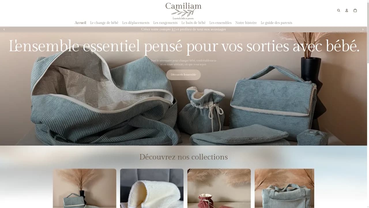 Screenshot de Camiliam | Essentiels bébé & parents.