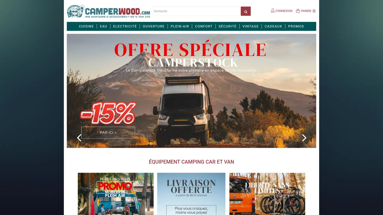 Aperçu du site Camperwood