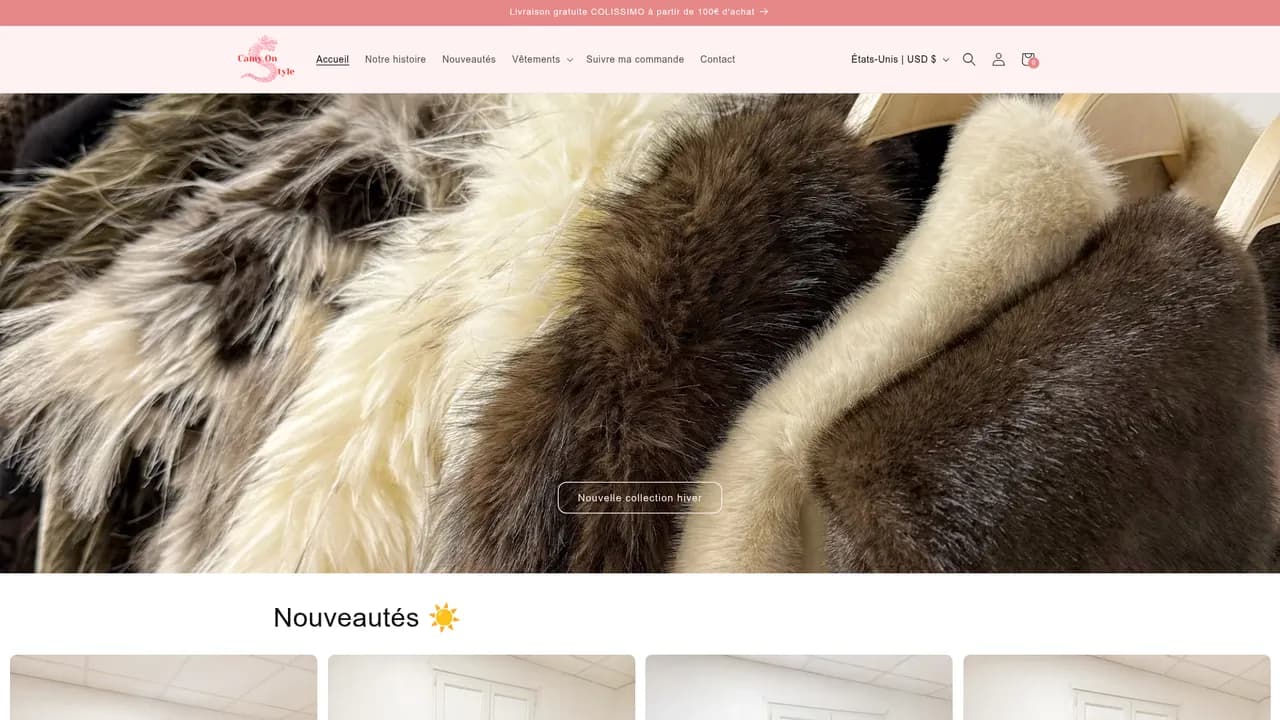 Aperçu du site Camy on style