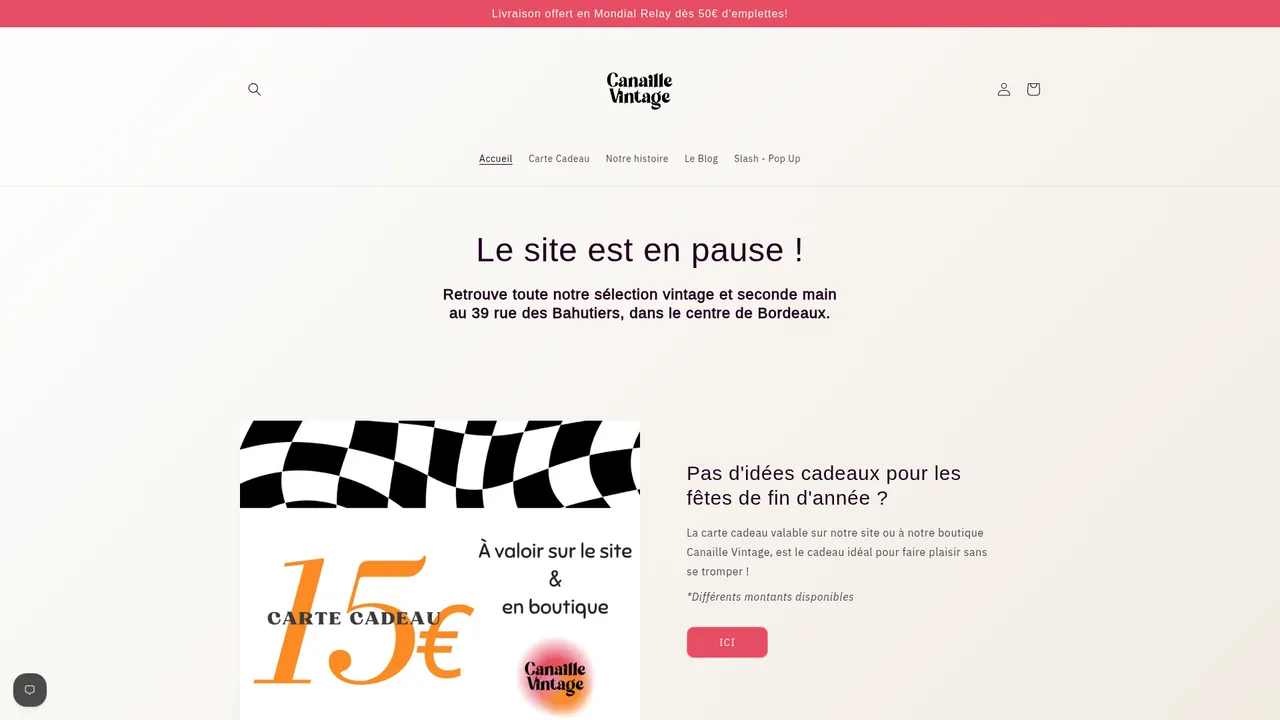 Aperçu du site Canaille Vintage