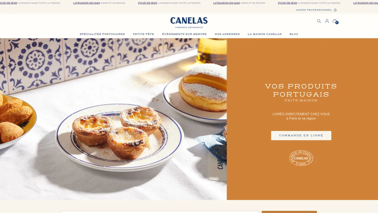 Screenshot de Canelas E-Boutique