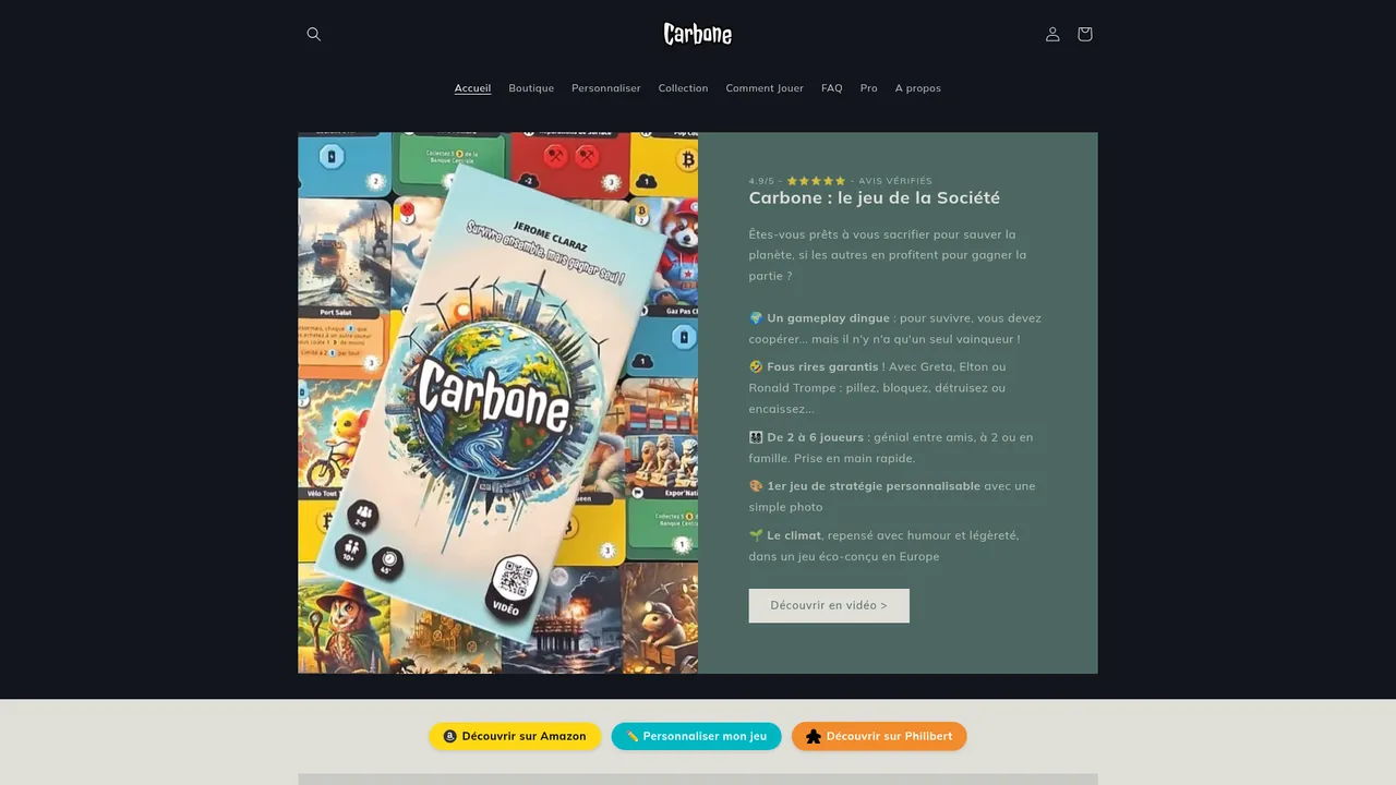 Aperçu du site Carbone